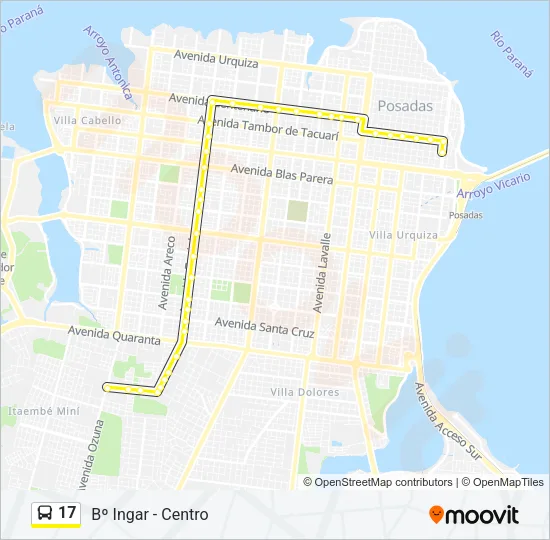 17 Bus Line Map