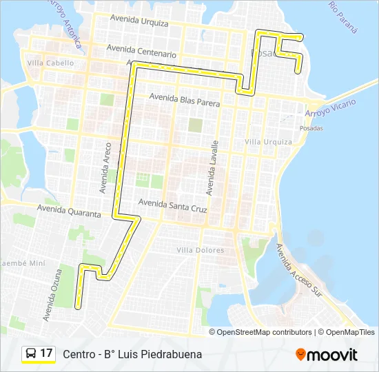 17 Bus Line Map