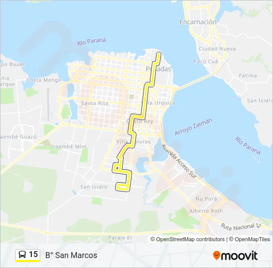 15 Bus Line Map