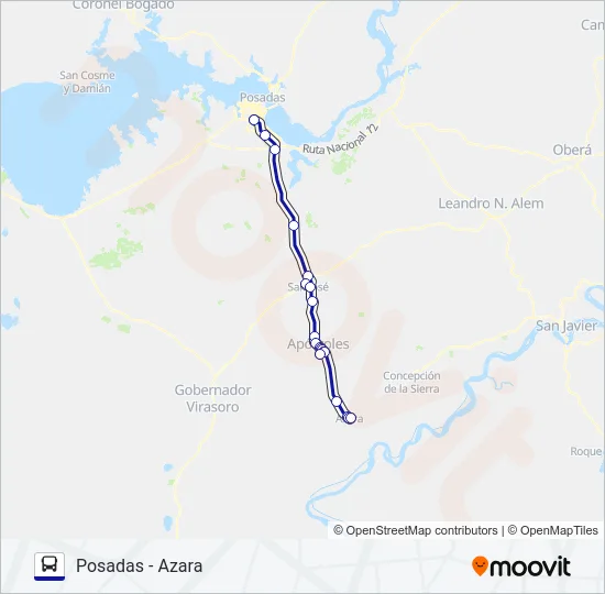 INTERURBANO Bus Line Map