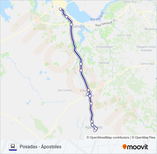 Mapa de INTERURBANO de autobús