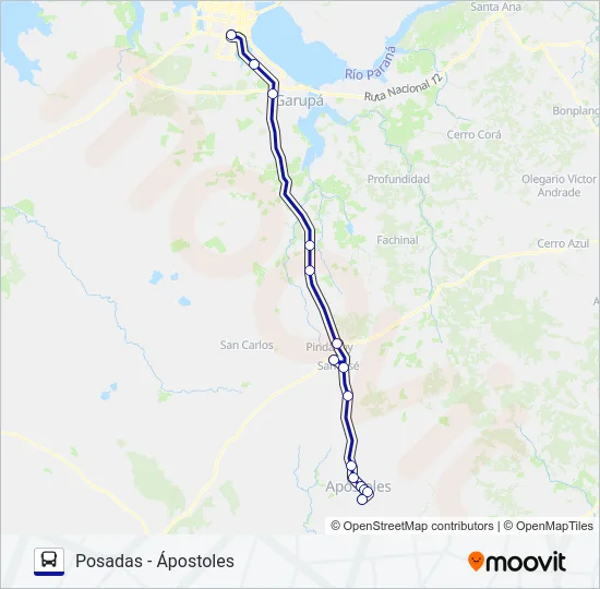 INTERURBANO Bus Line Map