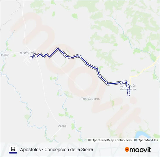 INTERURBANO Bus Line Map