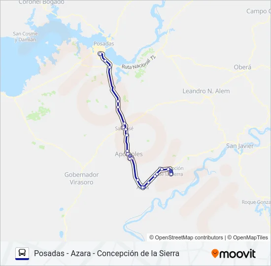 INTERURBANO Bus Line Map