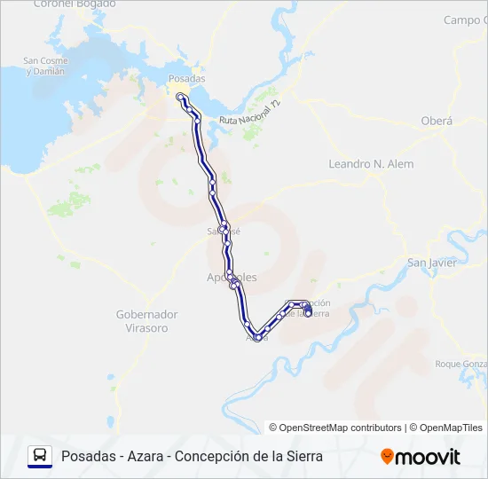 INTERURBANO Bus Line Map