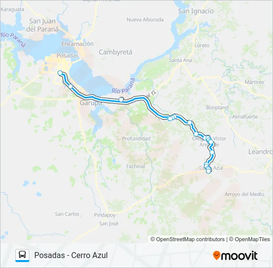 INTERURBANO Bus Line Map