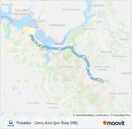 INTERURBANO Bus Line Map