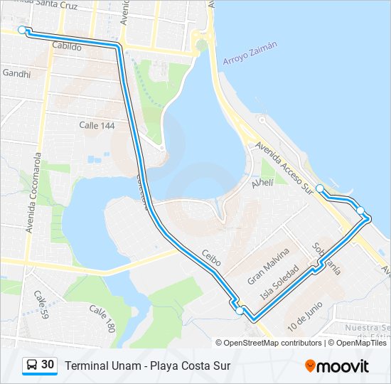 Mapa de 30 de autobús