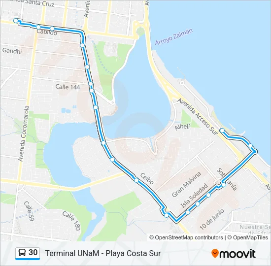 30 Bus Line Map