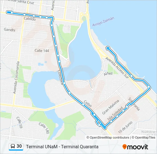 30 Bus Line Map