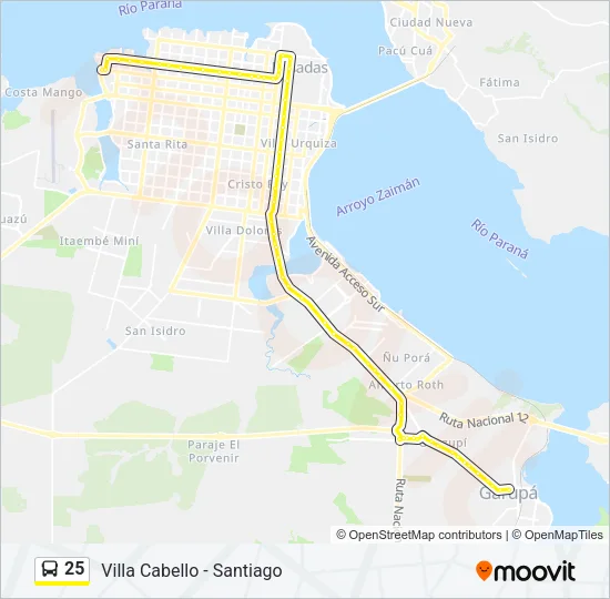 25 Bus Line Map