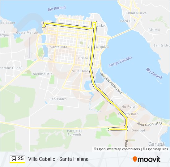 Mapa de 25 de autobús