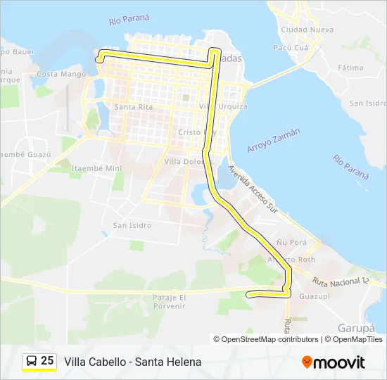 25 Bus Line Map
