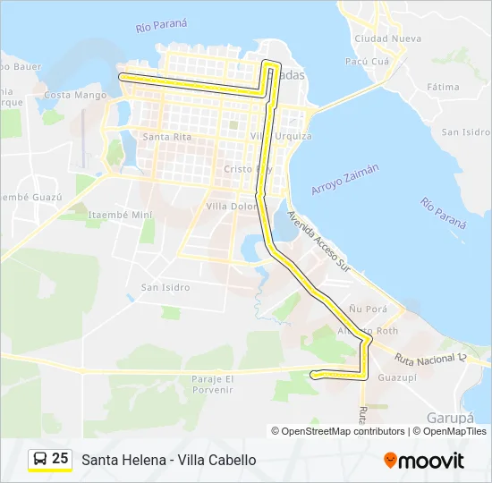 25 Bus Line Map