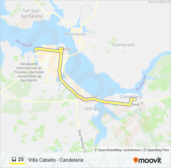 25 Bus Line Map