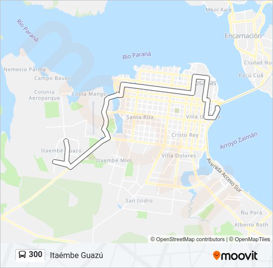 Mapa de 300 de autobús