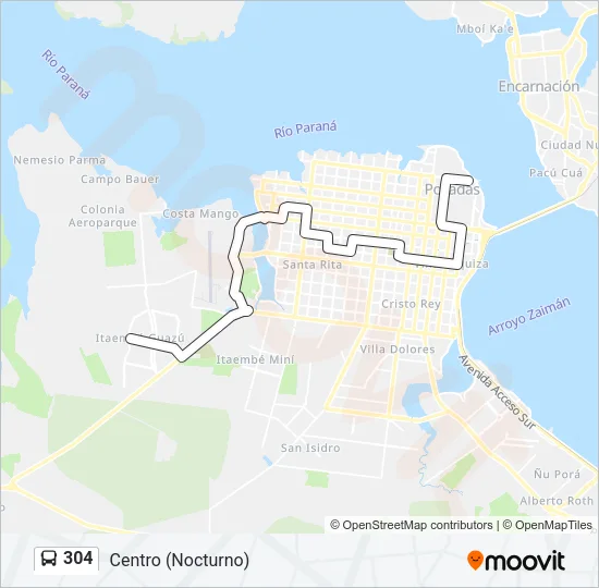 304 Bus Line Map