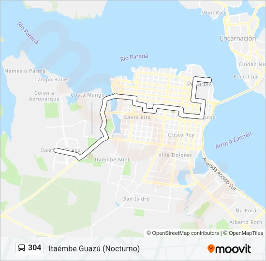 304 Bus Line Map
