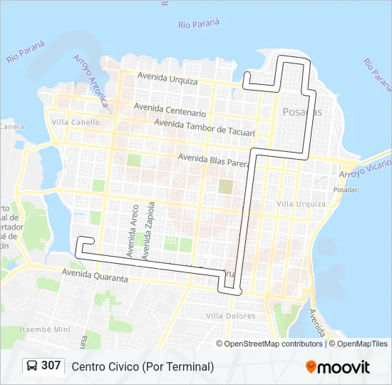307 Bus Line Map