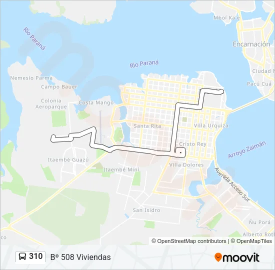 310 Bus Line Map