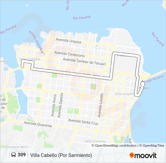 309 Bus Line Map
