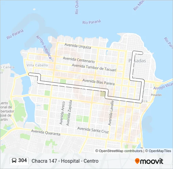 304 Bus Line Map