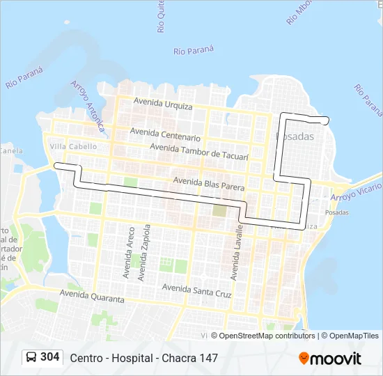 304 Bus Line Map