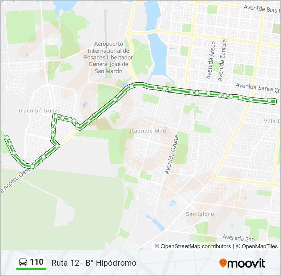 Mapa de 110 de autobús
