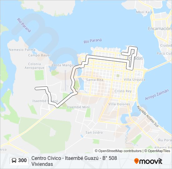 Mapa de 300 de autobús