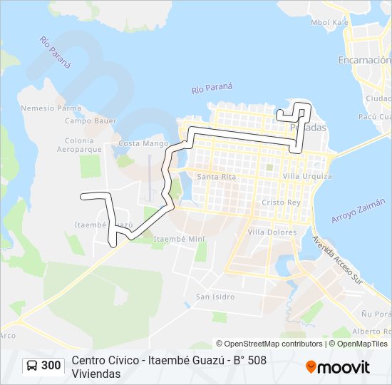 Mapa de 300 de autobús