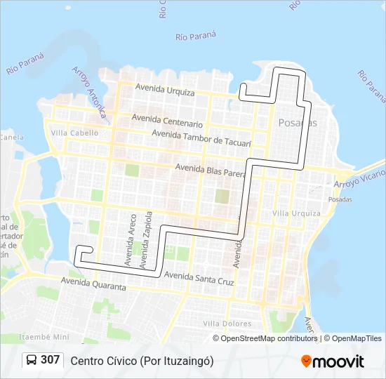 307 Bus Line Map