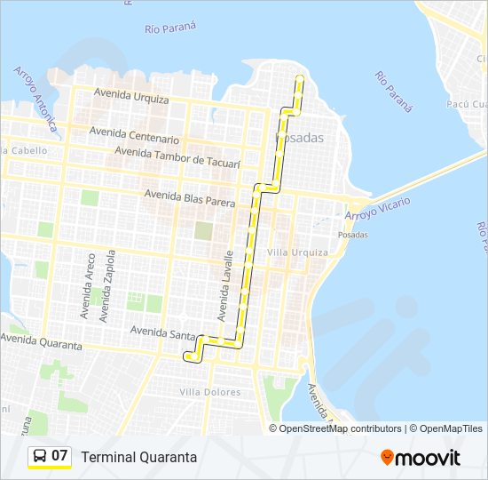 Mapa de 07 de autobús