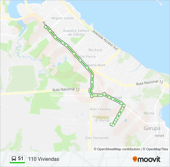 51 Bus Line Map