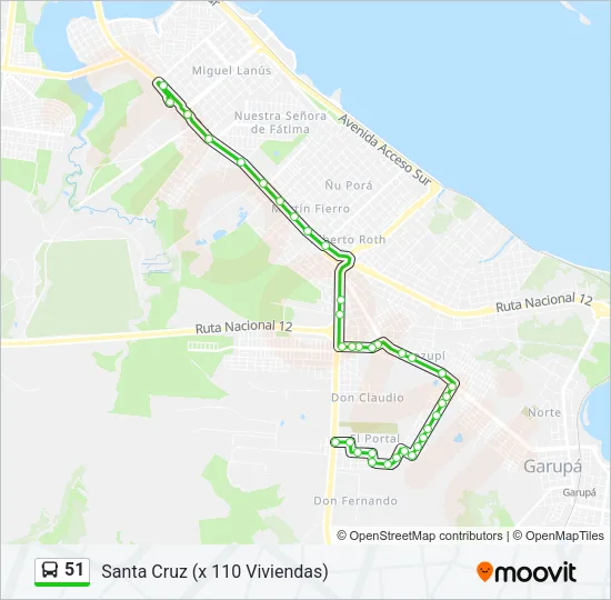 51 Bus Line Map