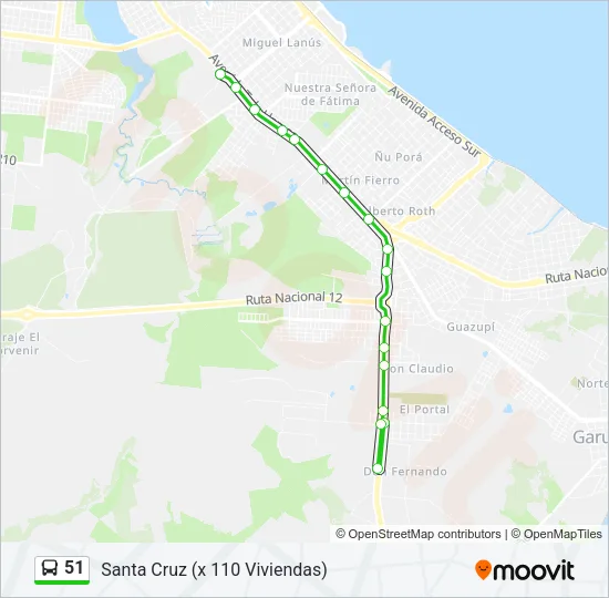 51 Bus Line Map