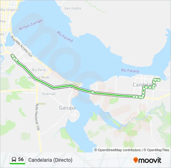 56 Bus Line Map