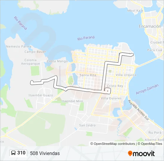 310 Bus Line Map