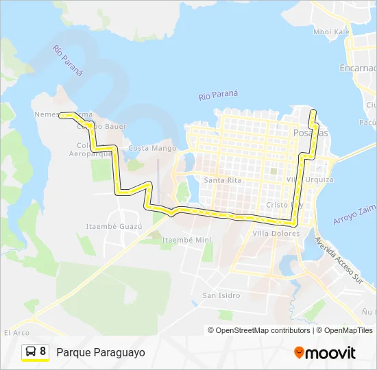8 Bus Line Map