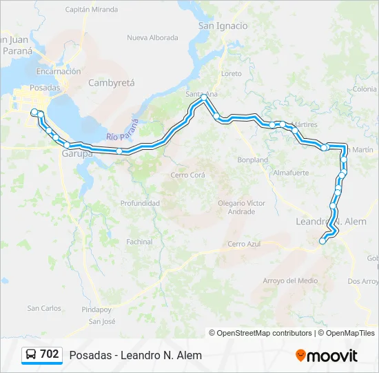 702 Bus 702 Route: Schedules, Stops & Maps - Posadas (Updated)