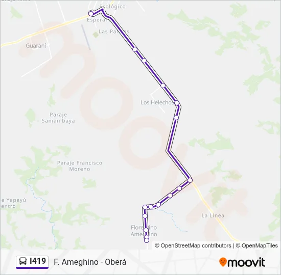 I419 Bus Line Map
