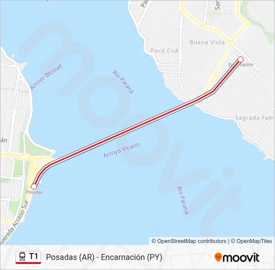 T1 Train Line Map
