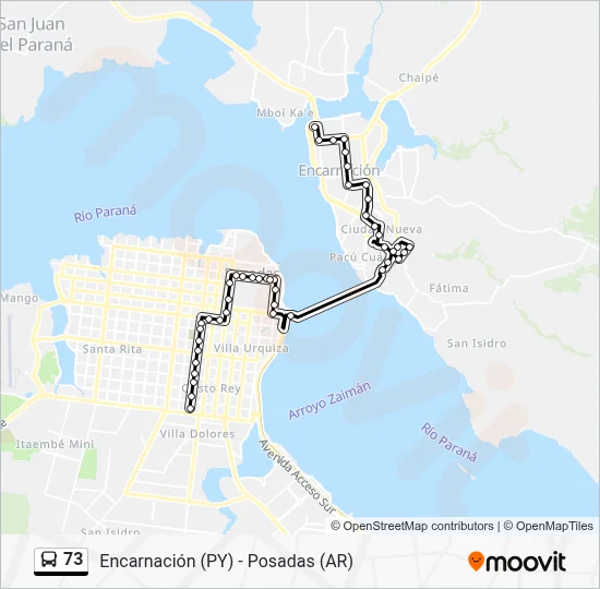 73 Bus Line Map
