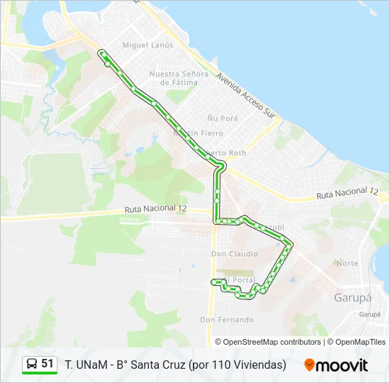 51 Bus Line Map