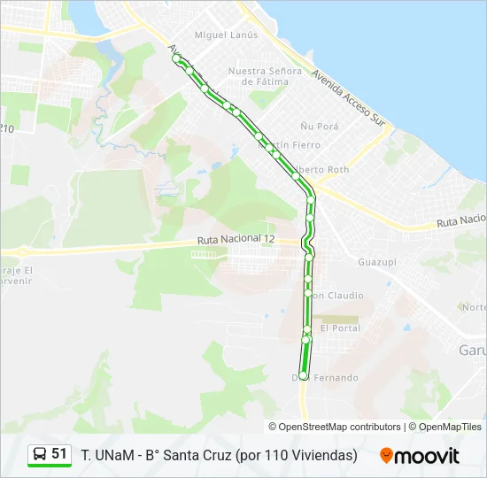 51 Bus Line Map