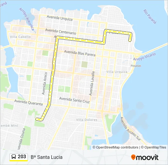 203 Bus Line Map
