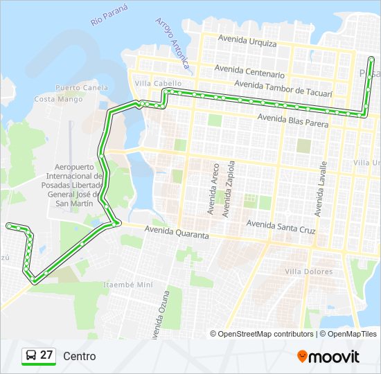Mapa de 27 de autobús