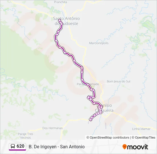 620 Bus Line Map