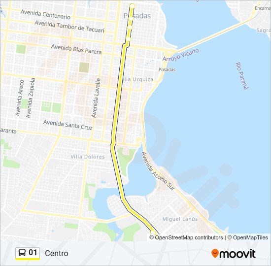Mapa de 01 de autobús