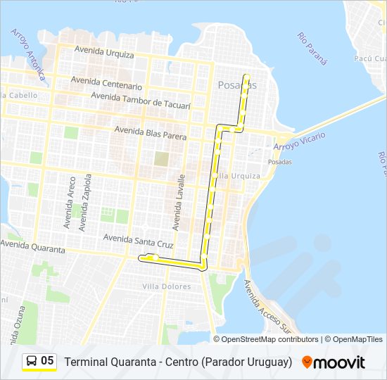 Mapa de 05 de autobús