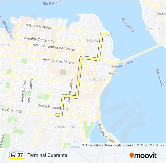 Mapa de 07 de autobús